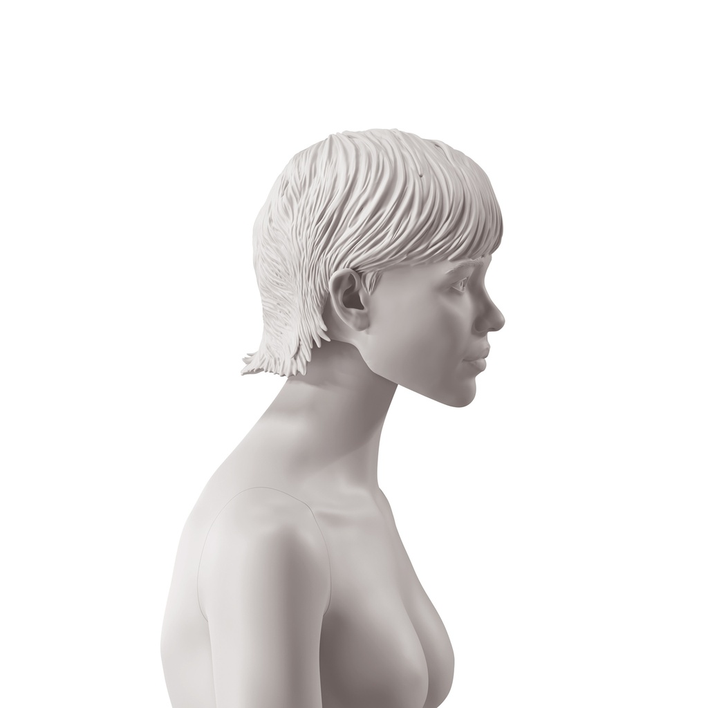 BINK - Woman's head with stylised hair, light grey colour