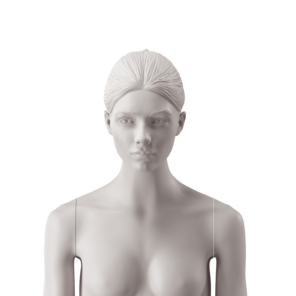 BINK - Woman's head with high ponytail, light grey colour