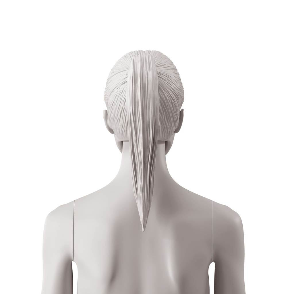 BINK - Woman's head with high ponytail, light grey colour