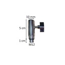 Connector voor kuitpin, M12, chroom