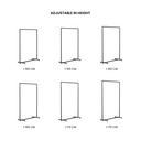 Verstelbaar kledingrek met ronde buizen, 120cm breed, zwart mat