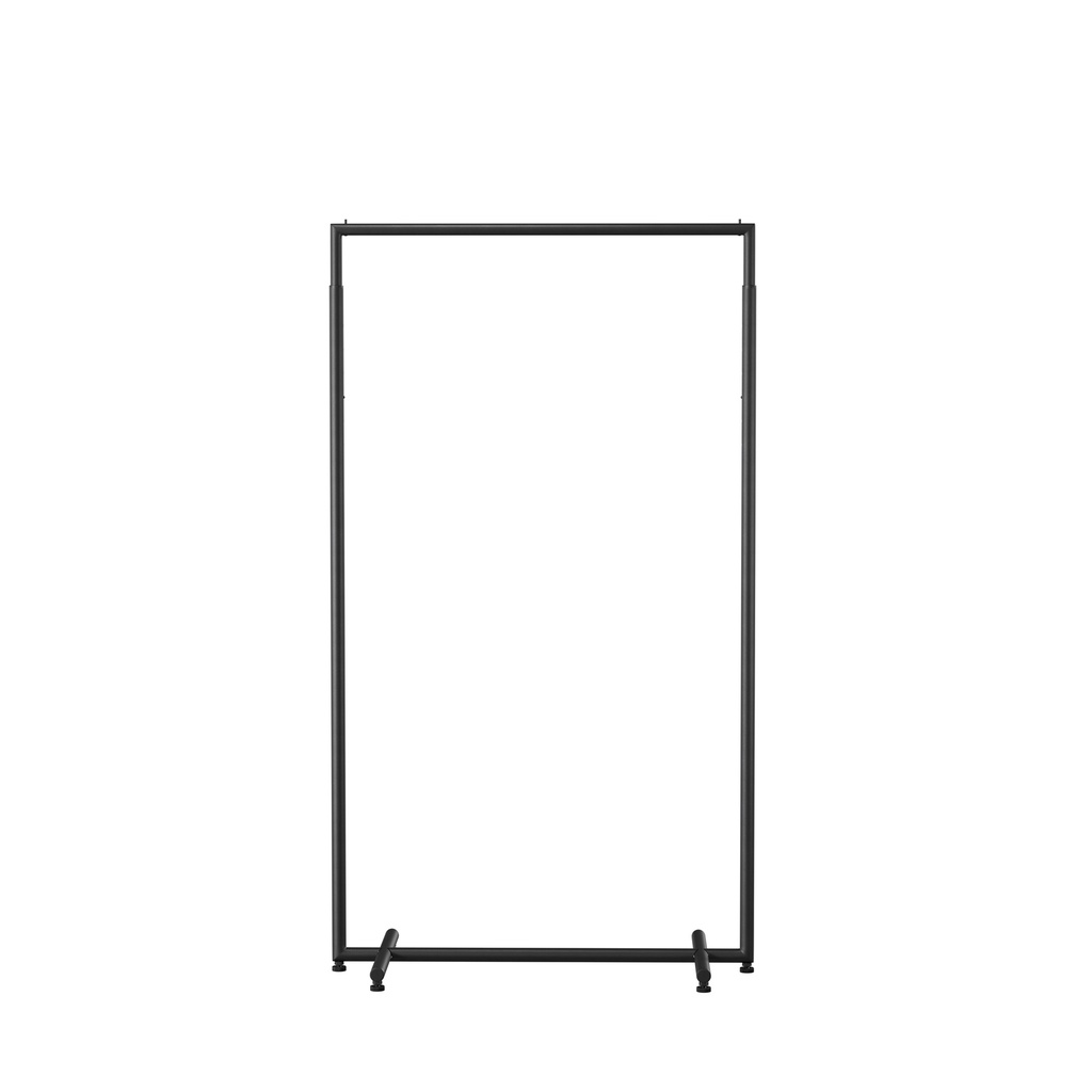 BINK - Adjustable clothing rack, round metal tubes, width 90cm, black matt