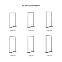 Verstelbaar kledingrek met ronde buizen, 90cm breed, zwart mat