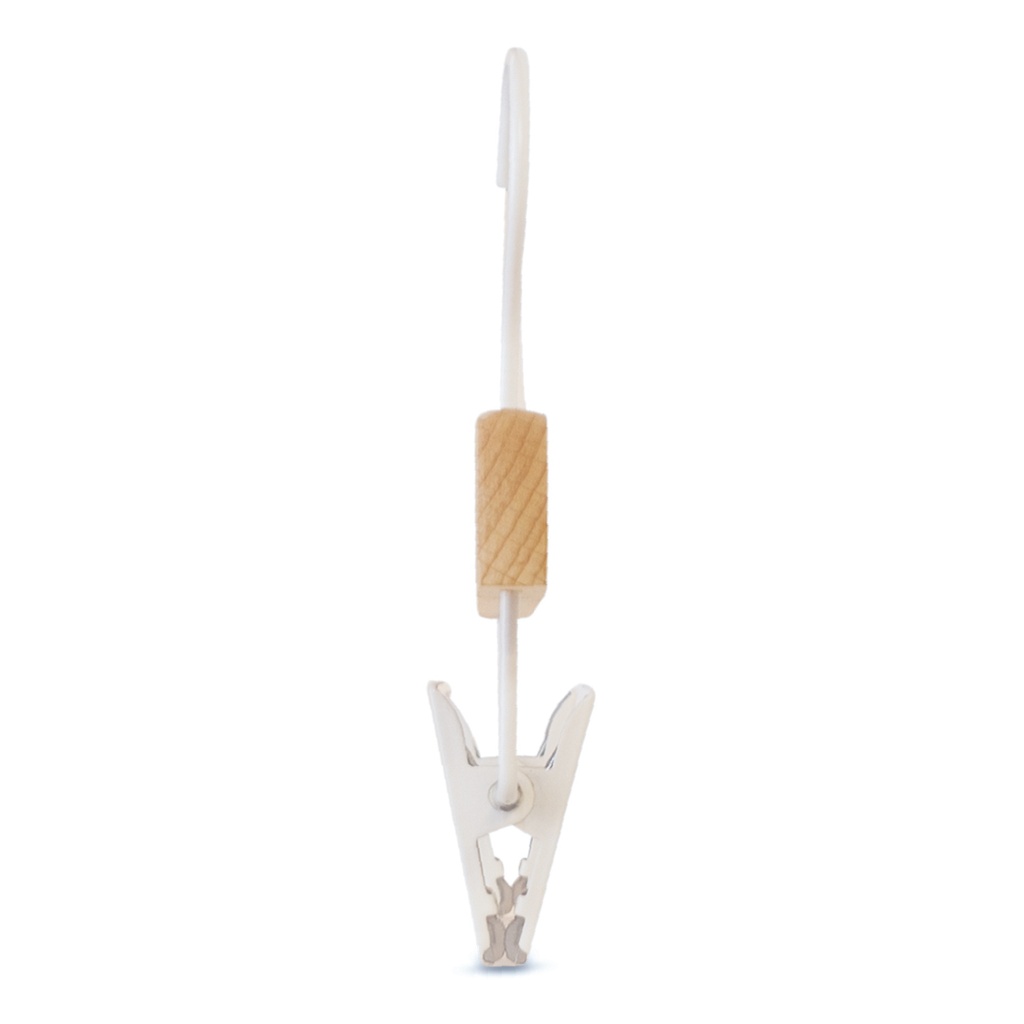 BINK - Beech wood clothes hangers with clips, beech wood, 36cm, white hook - box of 50 pcs