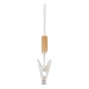 Beukenhout kledinghanger met knijpers, 36 cm breedte, witte haak - doos van 50 stuks