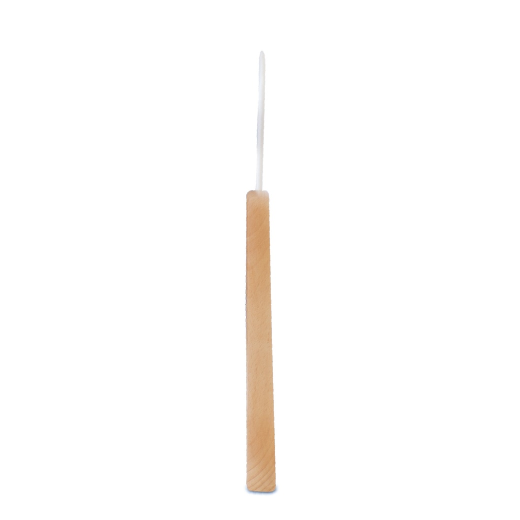 BINK - Beech wood clothes hanger straight for women's clothes, 44 cm, white hook - box of 50 pcs