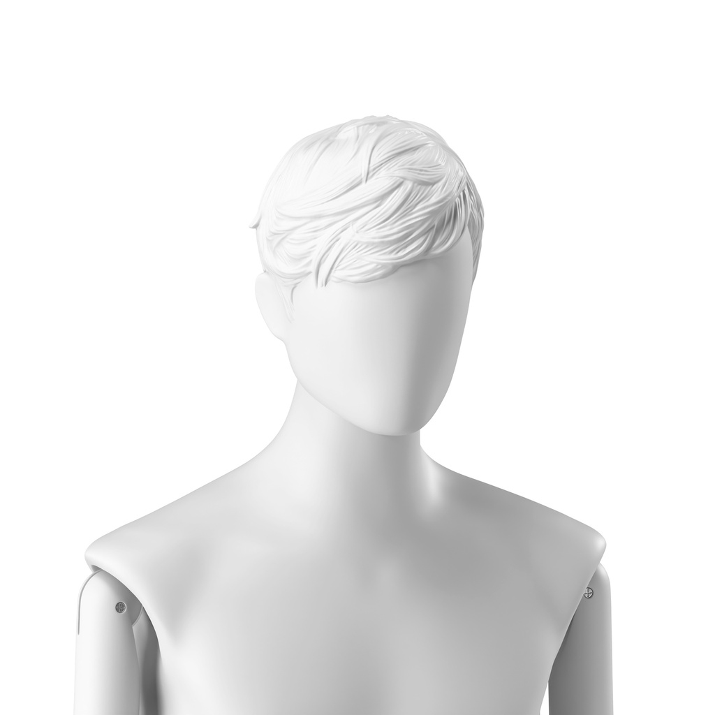 BINK - Abstract men's head with stylised wavy hair, white colour
