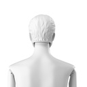 Abstract herenhoofd met gestileerd haar, middenscheiding, kleur wit