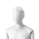 Abstract herenhoofd met gestileerd haar, kleur wit