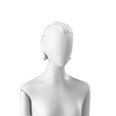 Abstract dameshoofd met gestileerd haar 'slicked back', kleur wit