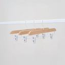 Beukenhout kledinghanger met knijpers, 36 cm breedte, witte haak - doos van 50 stuks
