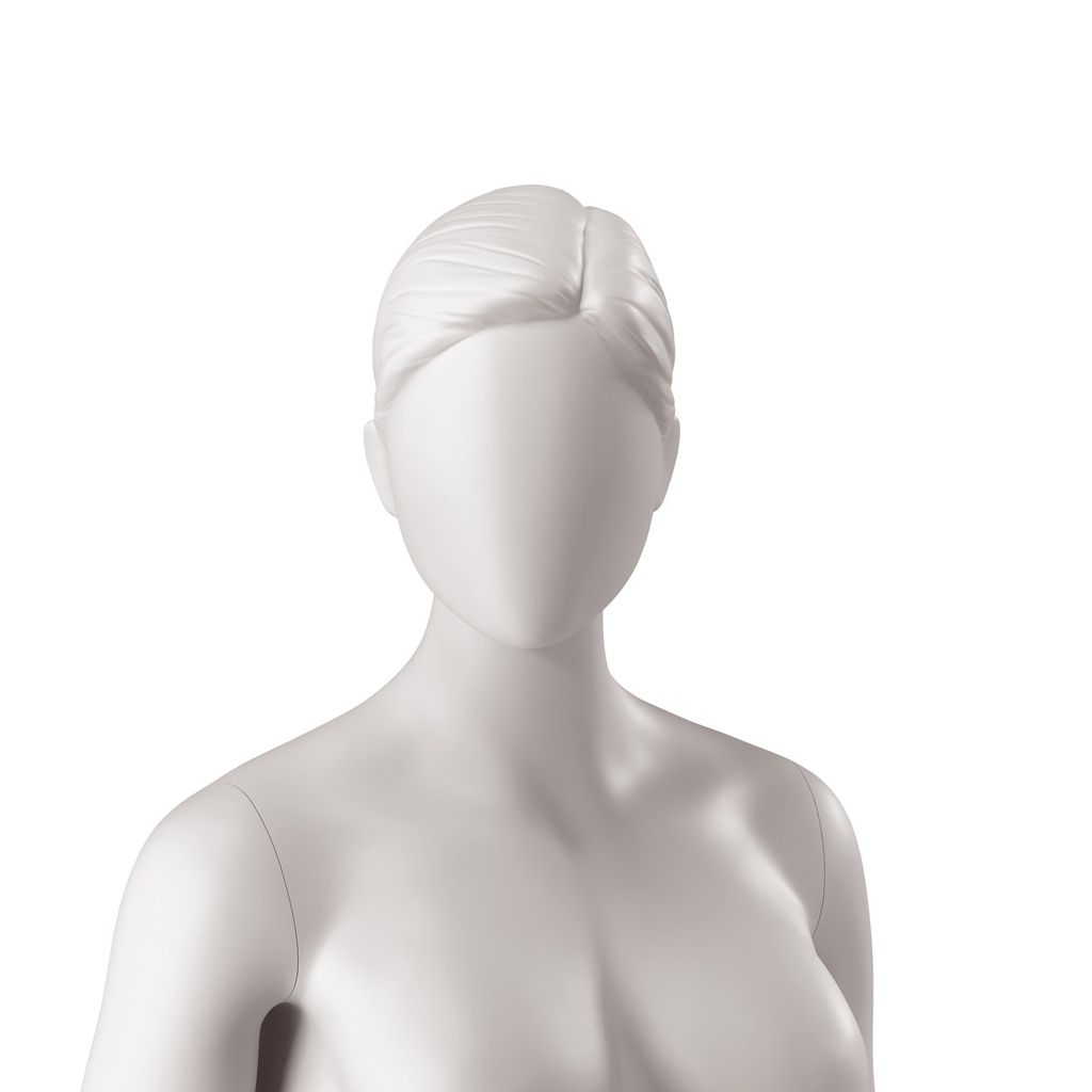 BINK - Abstract woman's head with stylised hair, low ponytail, light grey colour (sz44)