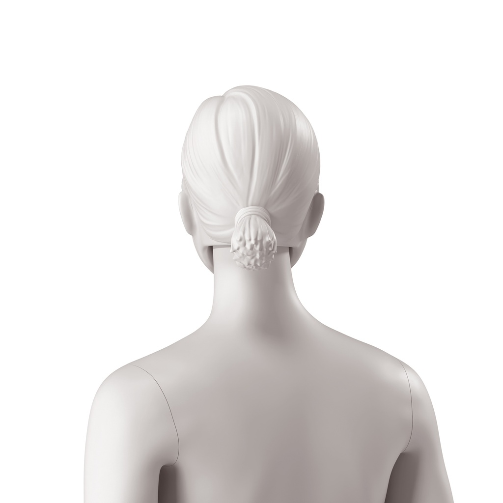 BINK - Abstract woman's head with stylised hair, low ponytail, light grey colour (sz44)