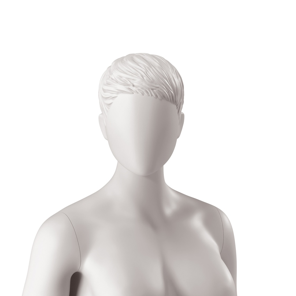 BINK - Abstract woman's head with stylised hair, pixie cut, colour light grey (sz44)