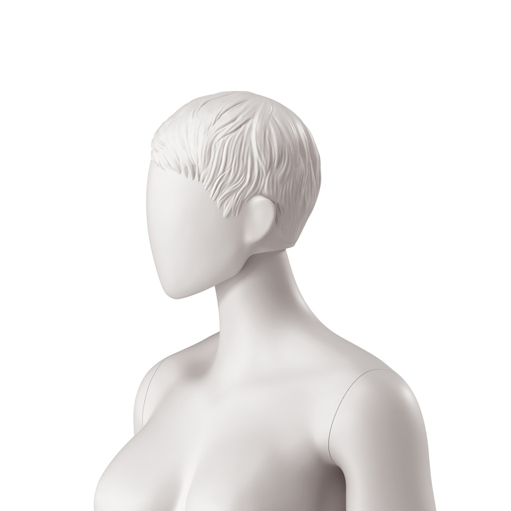 BINK - Abstract woman's head with stylised hair, pixie cut, colour light grey (sz44)