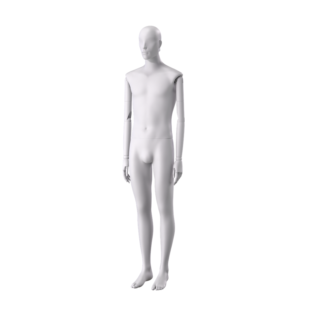 BINK - Stijlvolle herenetalagepop, semi-abstract hoofd, EU48, kleur wit, Mirror Mirror, pose MM201