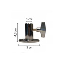 Voetplaat connector voor kuitpin, verchroomd metaal