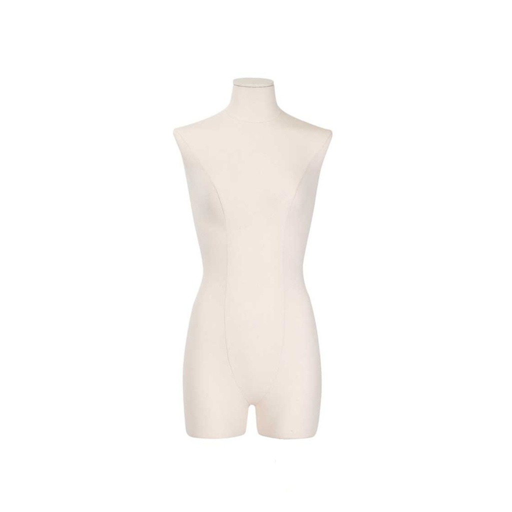 BINK - Female dressform cut at half thigh, EU36, ecru, wooden arms