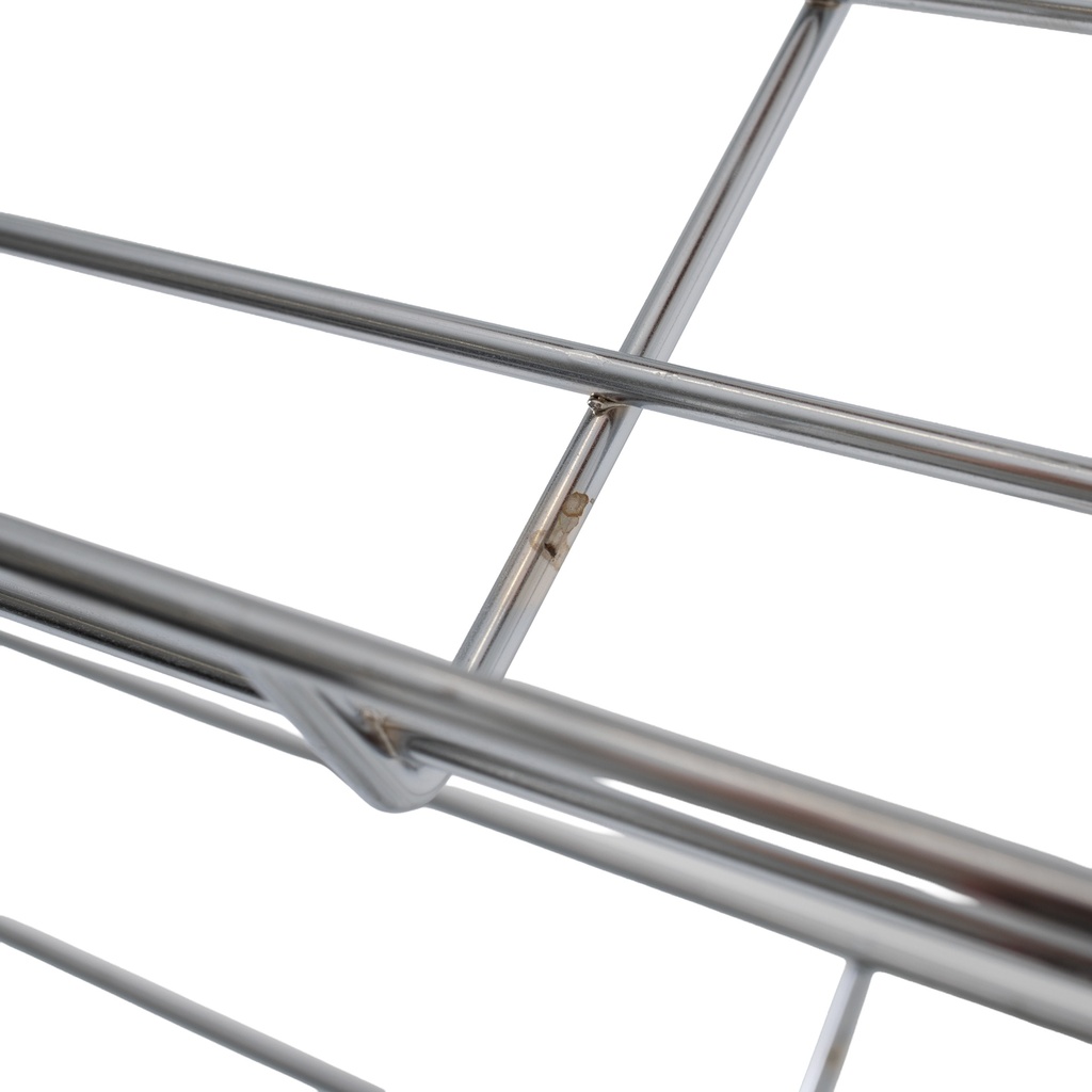 BINK - Shoe display rack, chrome, 112x150cm, wheels 5 cm