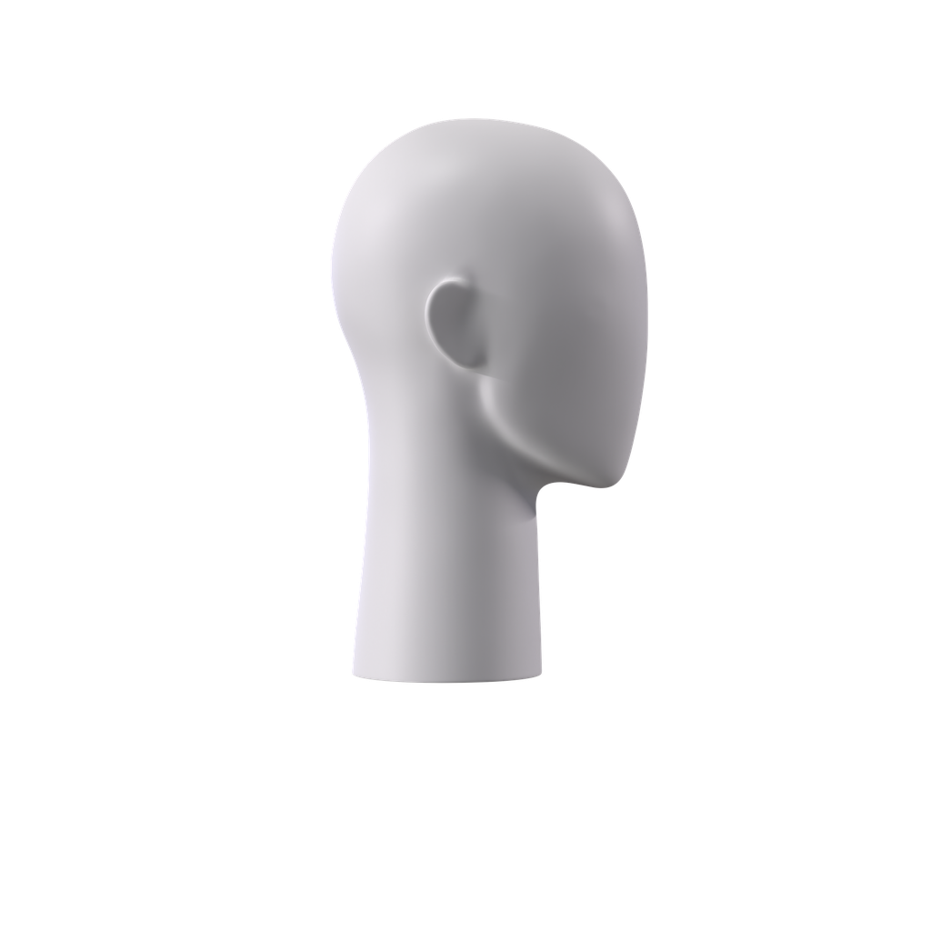 BINK - Female sport egg head display, grey, abstract, pose 201