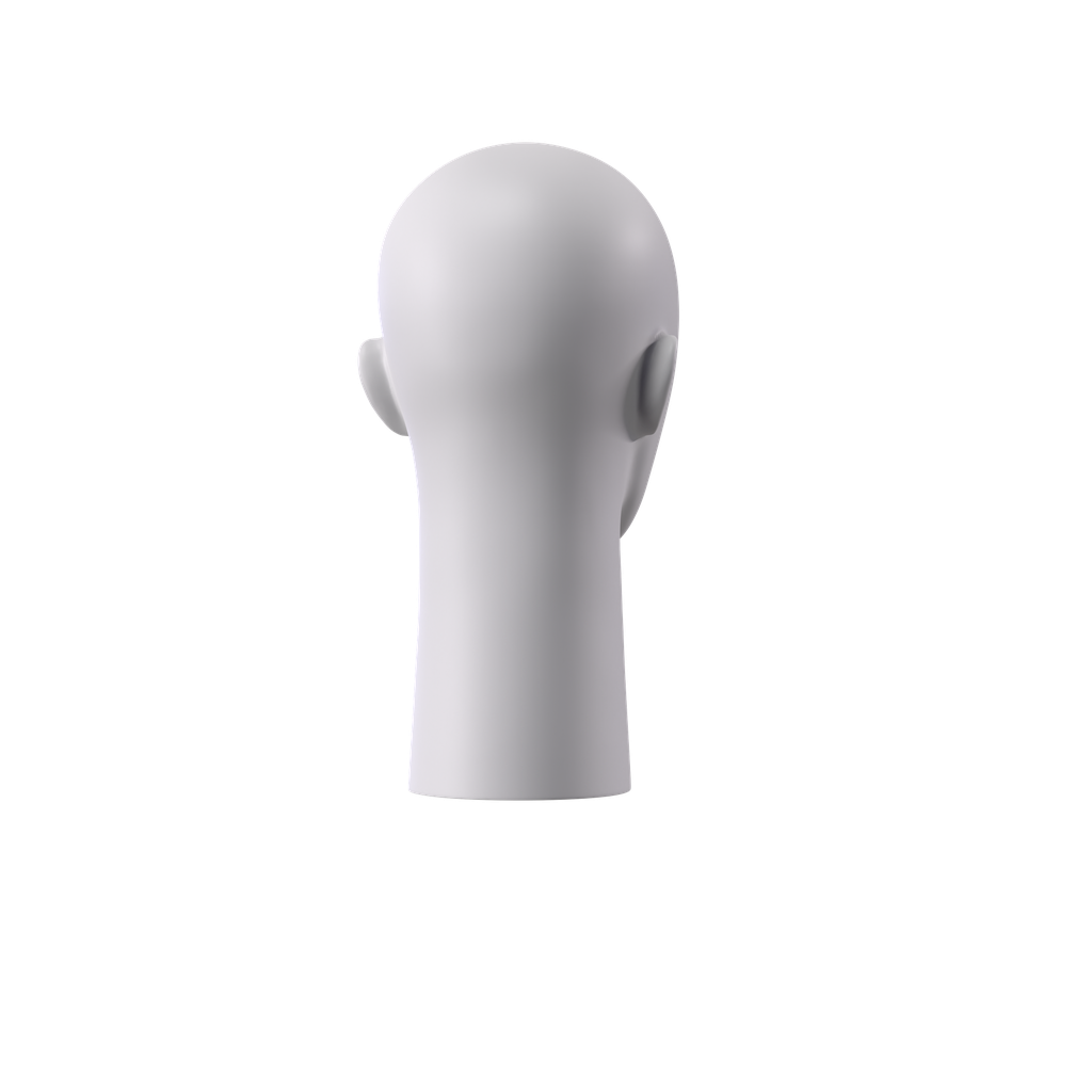 BINK - Female sport egg head display, grey, abstract, pose 201