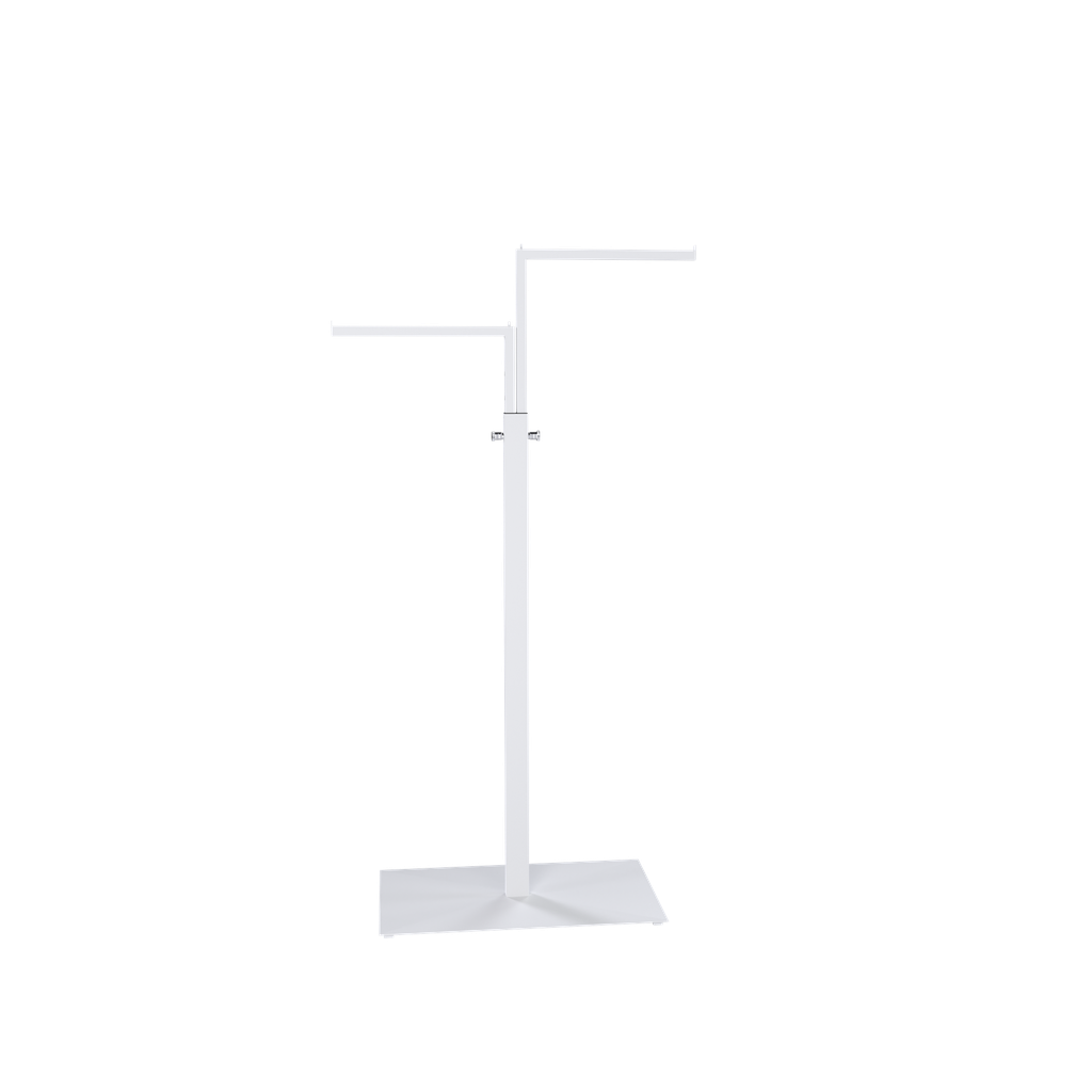 BINK - Garment rack with 2 adjustable arms, 110-175 cm, white structured powder coating
