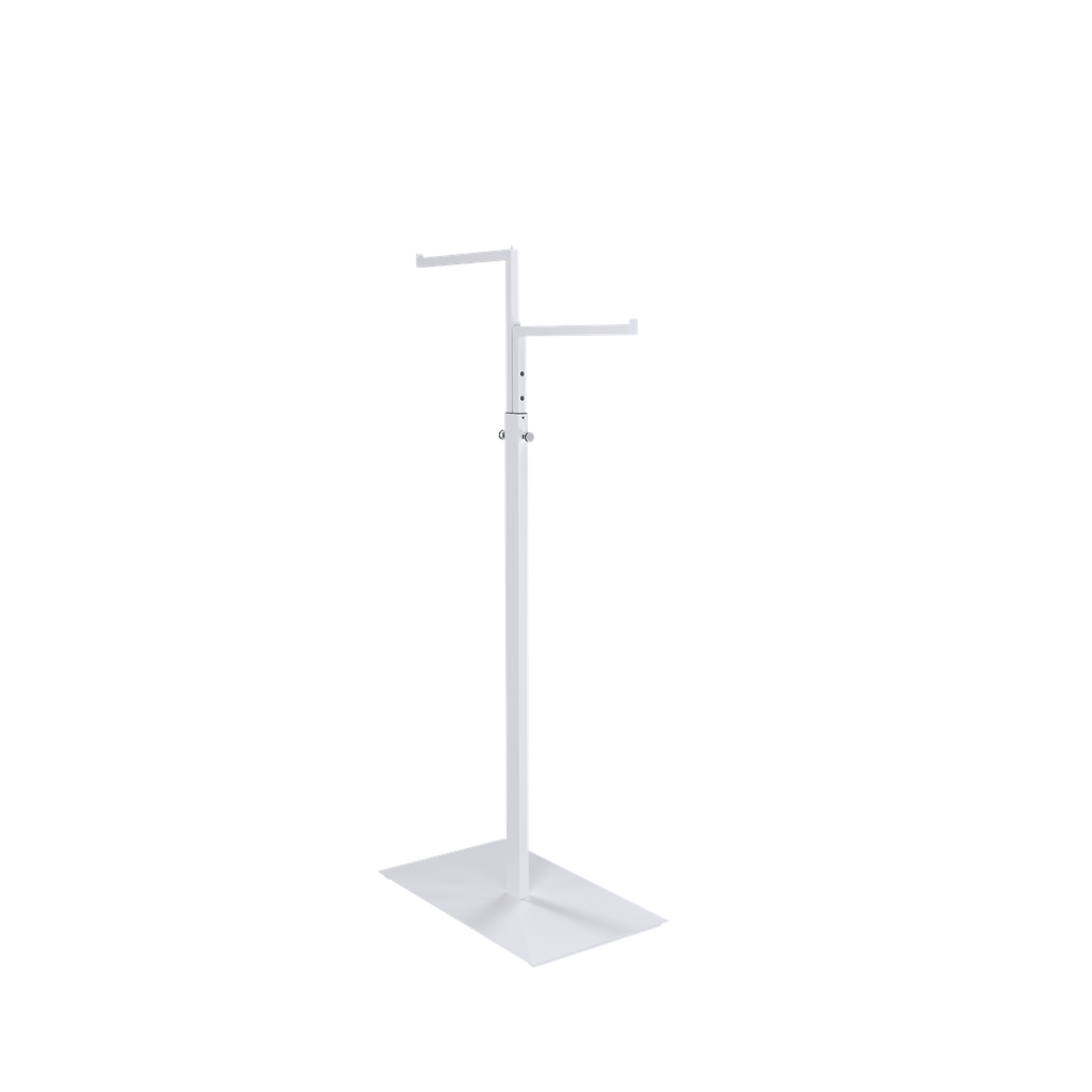 BINK - Garment rack with 2 adjustable arms, 110-175 cm, white structured powder coating