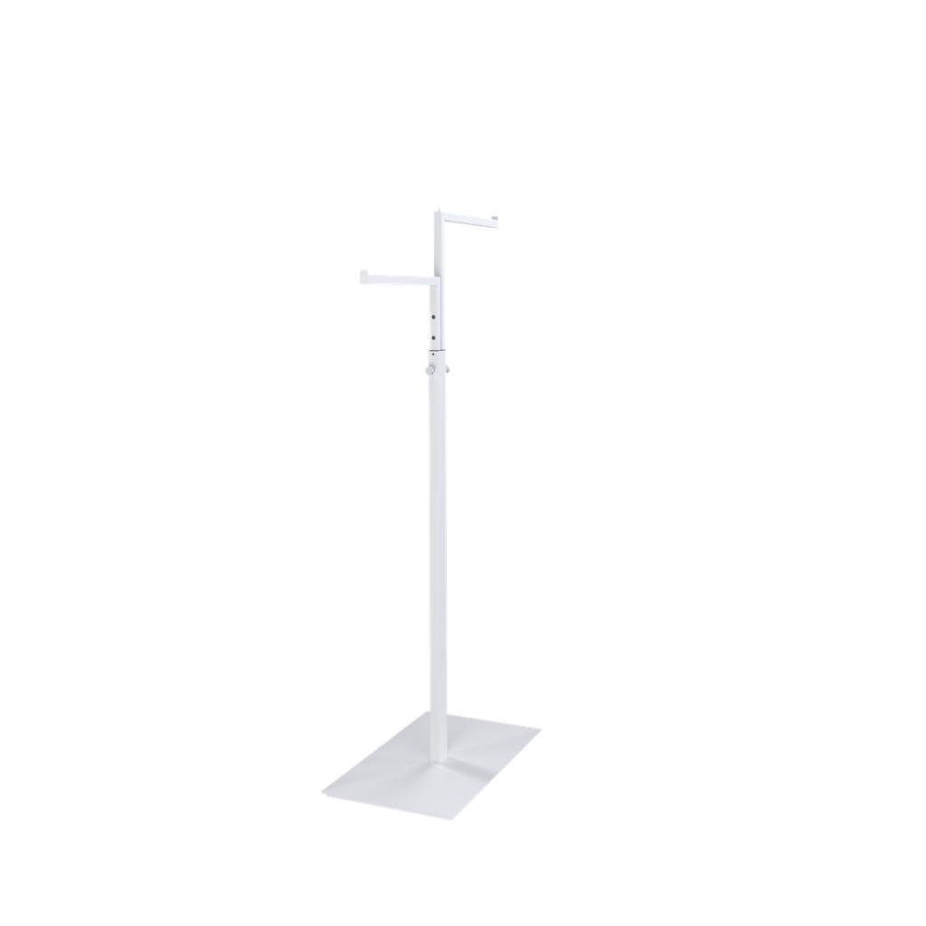 BINK - Garment rack with 2 adjustable arms, 110-175 cm, white structured powder coating