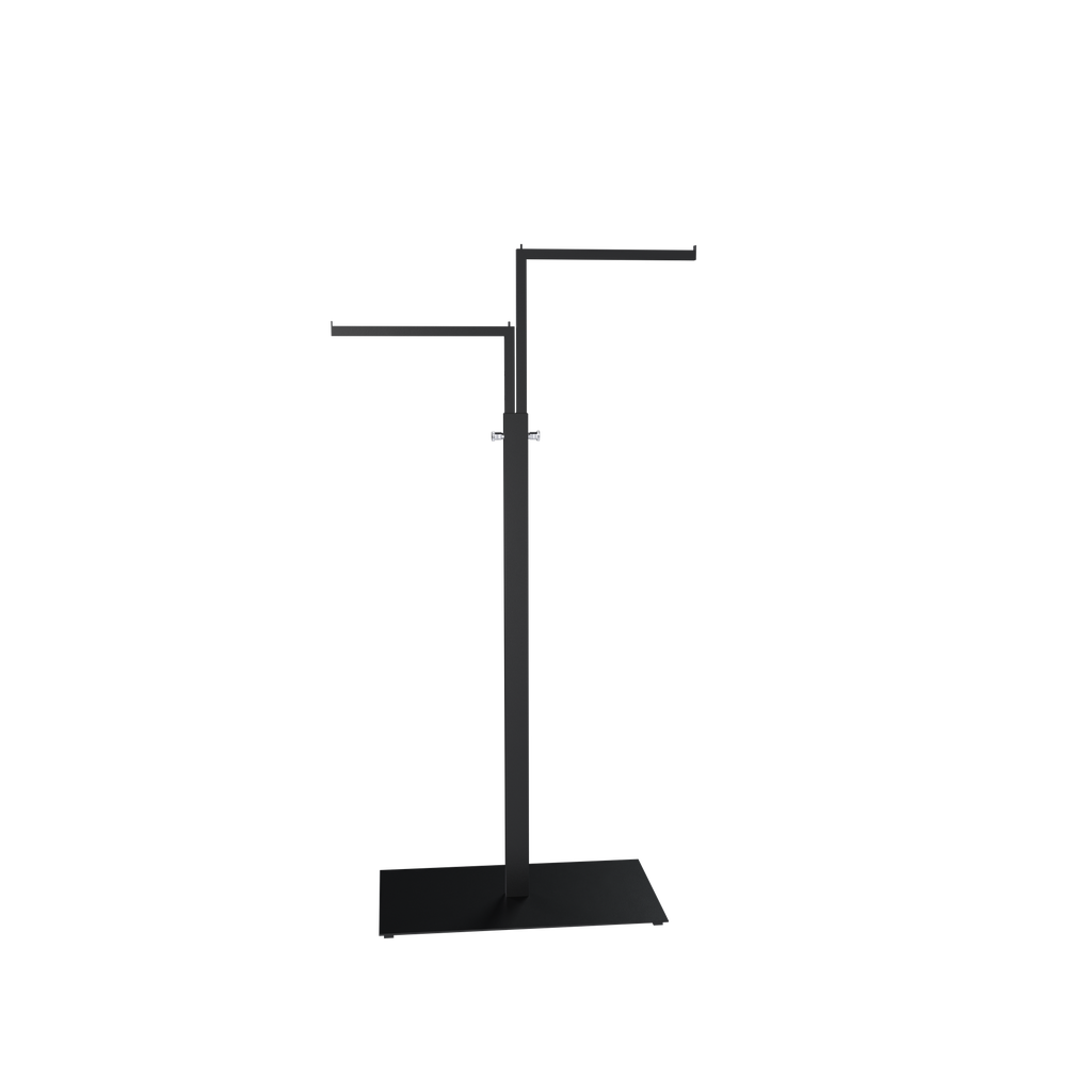 BINK - Garment rack with 2 adjustable arms, 110-175 cm, black structured powder coating
