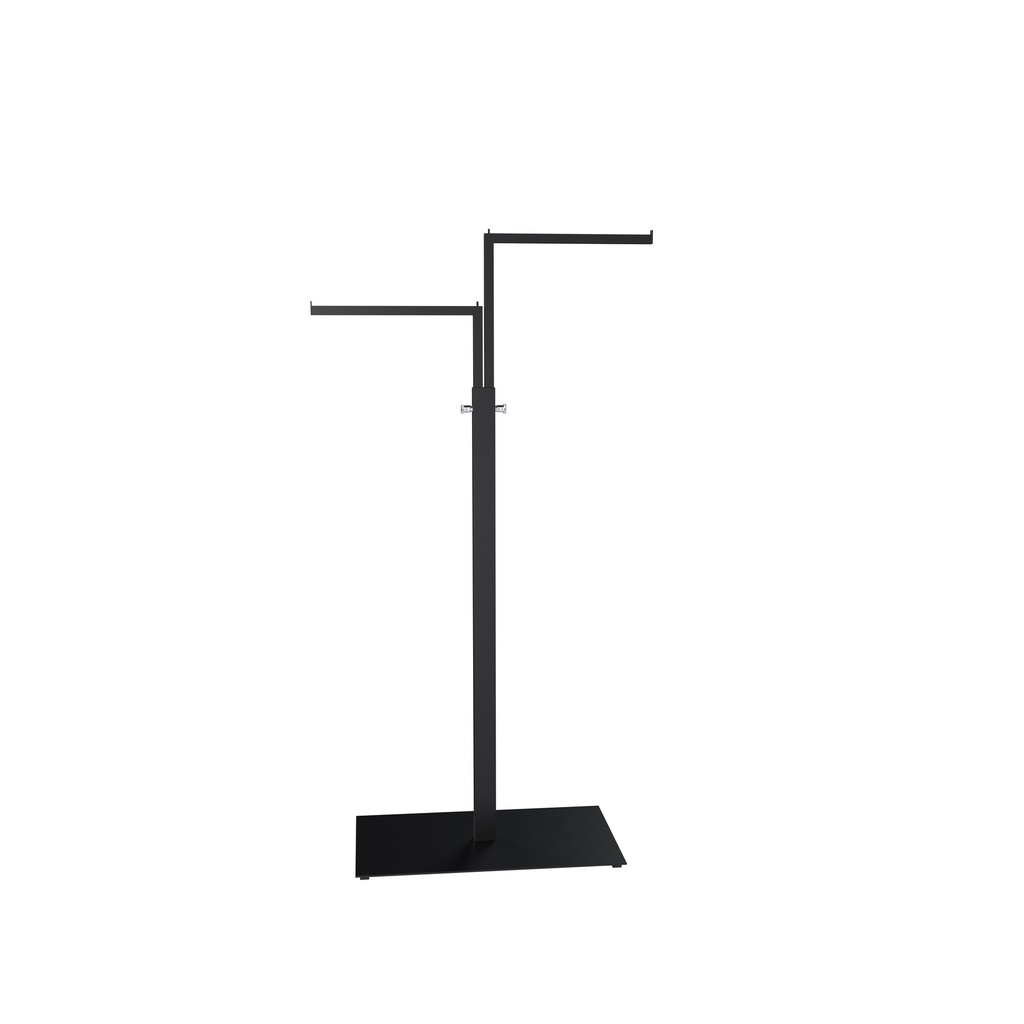 BINK - Garment rack with 2 adjustable arms, 110-175 cm, black structured powder coating