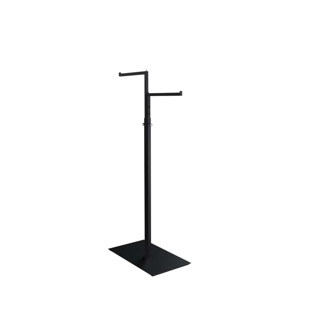 BINK - Garment rack with 2 adjustable arms, 110-175 cm, black structured powder coating