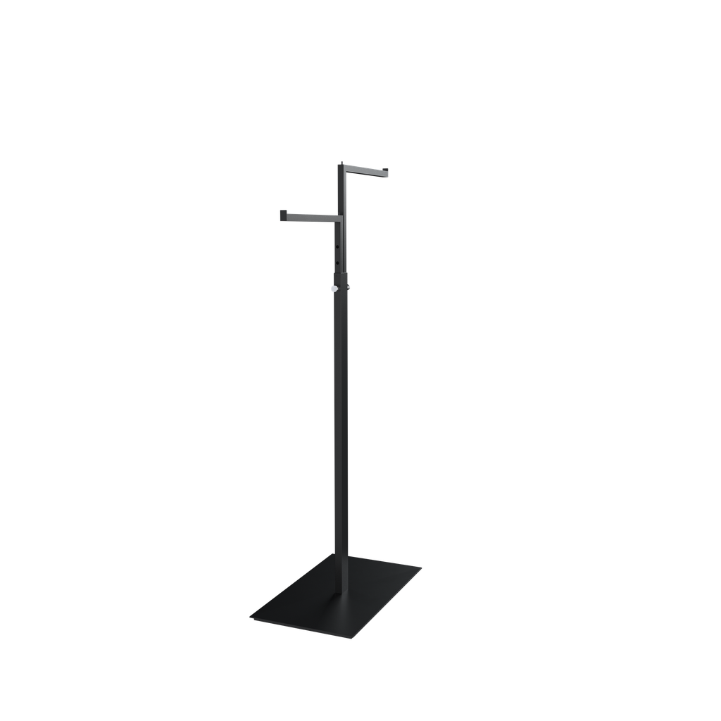 BINK - Garment rack with 2 adjustable arms, 110-175 cm, black structured powder coating