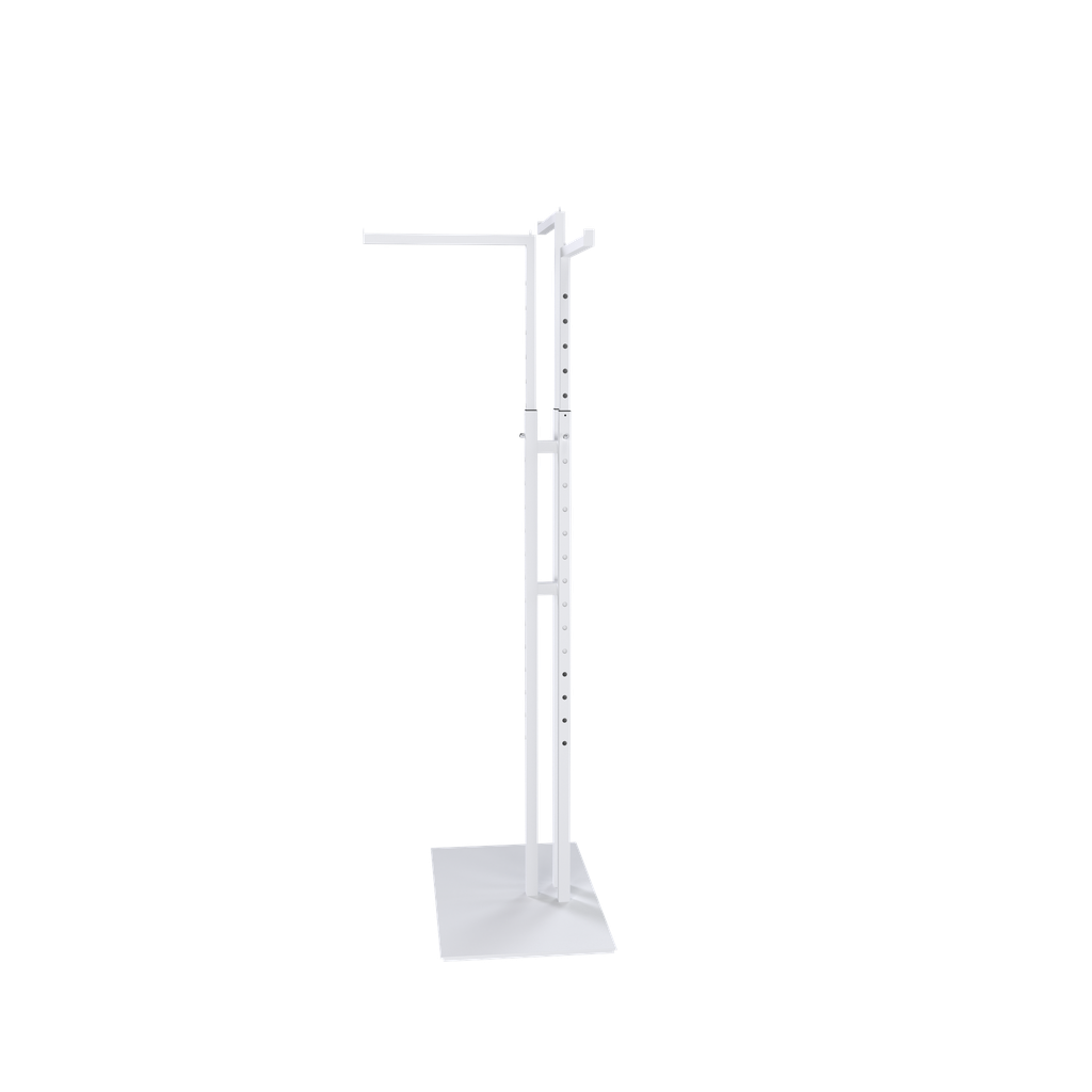 BINK - Garment rack with 3 adjustable arms, 110-175 cm, white structured powder coating