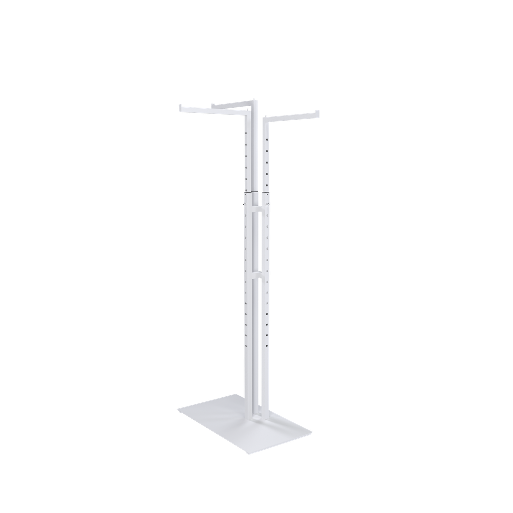 BINK - Garment rack with 3 adjustable arms, 110-175 cm, white structured powder coating