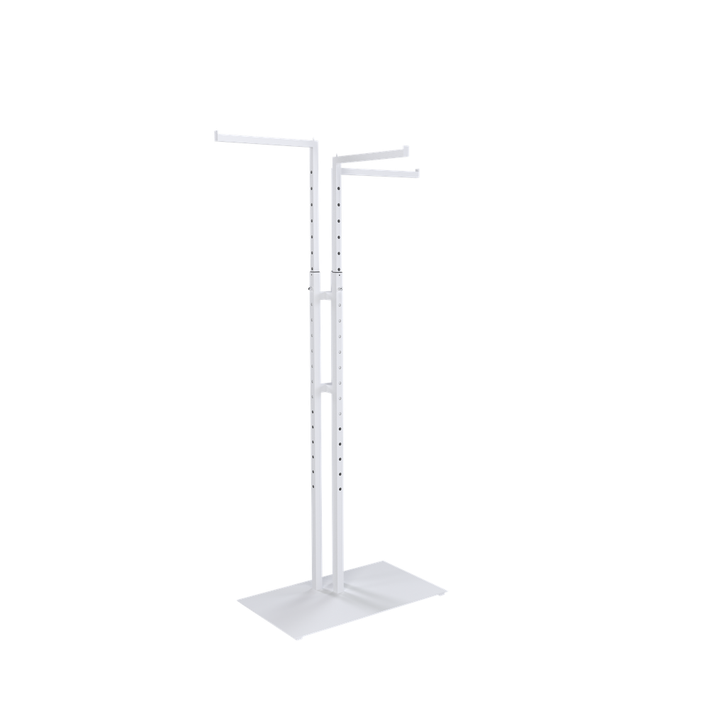BINK - Garment rack with 3 adjustable arms, 110-175 cm, white structured powder coating