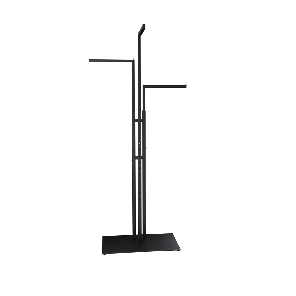 BINK - Garment rack with 3 adjustable arms, 110-175 cm, black structured powder coating