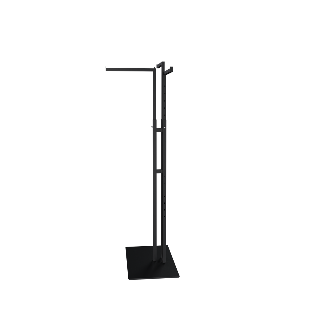 BINK - Garment rack with 3 adjustable arms, 110-175 cm, black structured powder coating