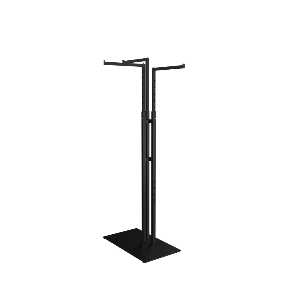 BINK - Garment rack with 3 adjustable arms, 110-175 cm, black structured powder coating