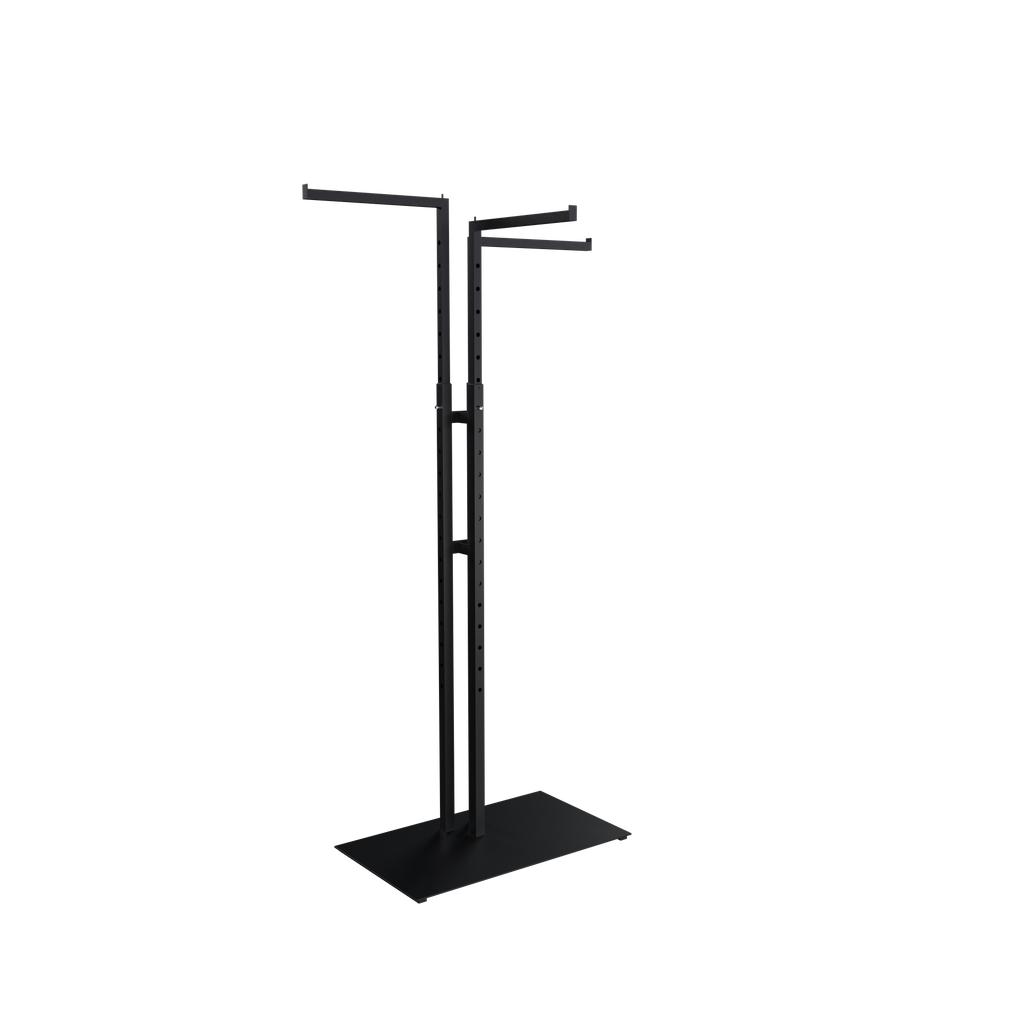 BINK - Garment rack with 3 adjustable arms, 110-175 cm, black structured powder coating