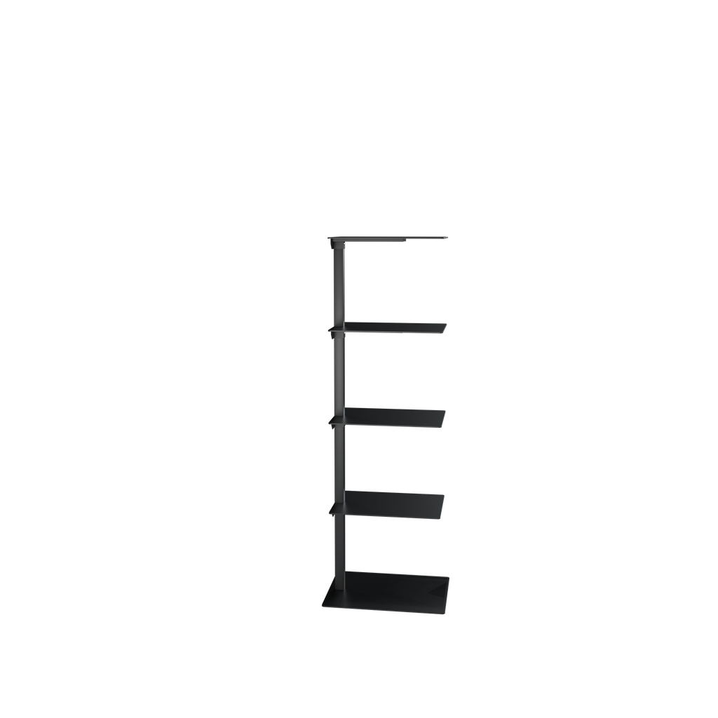 BINK - 5-tier shoe display stand, 118 cm H, black structured powder coating
