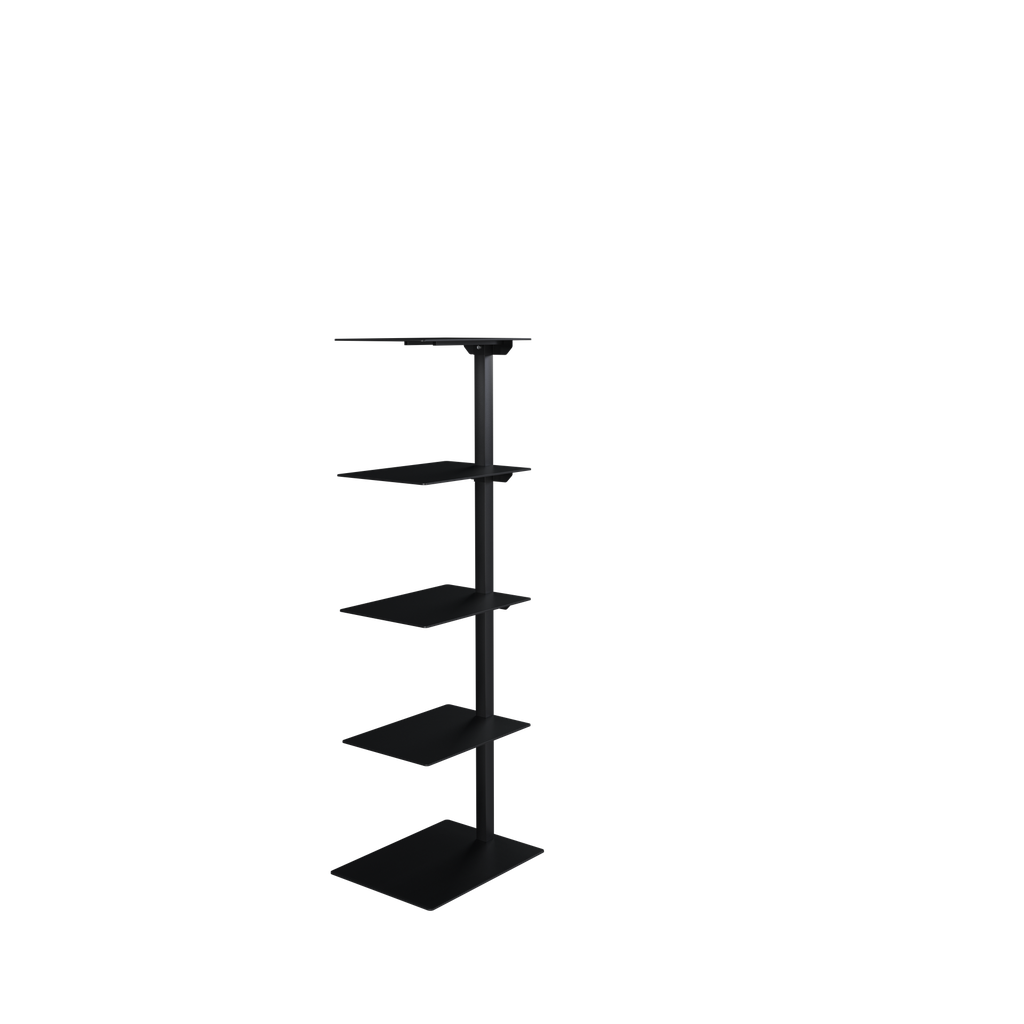 BINK - 5-tier shoe display stand, 118 cm H, black structured powder coating
