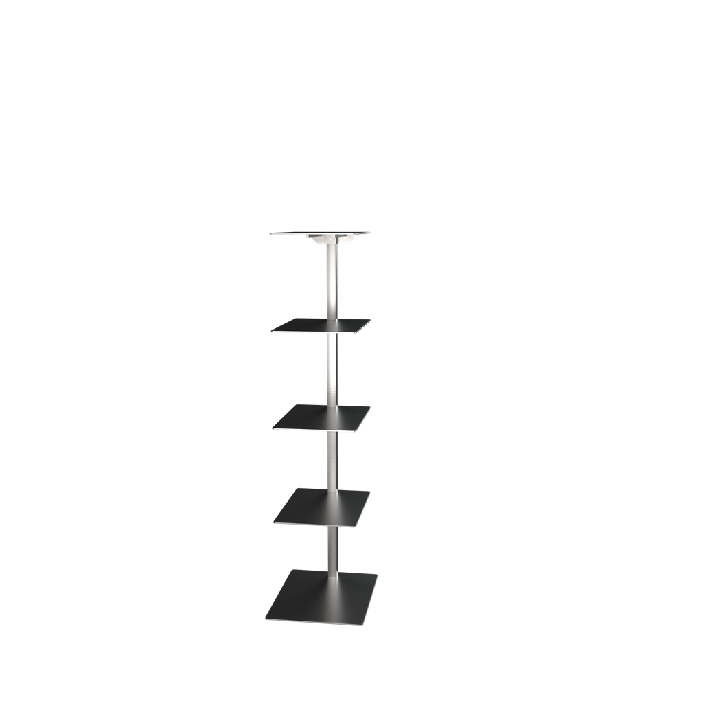 BINK - 5-tier shoe display stand, 118 cm H, brushed stainless steel
