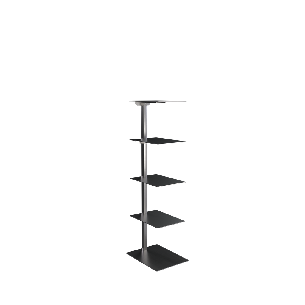 BINK - 5-tier shoe display stand, 118 cm H, brushed stainless steel