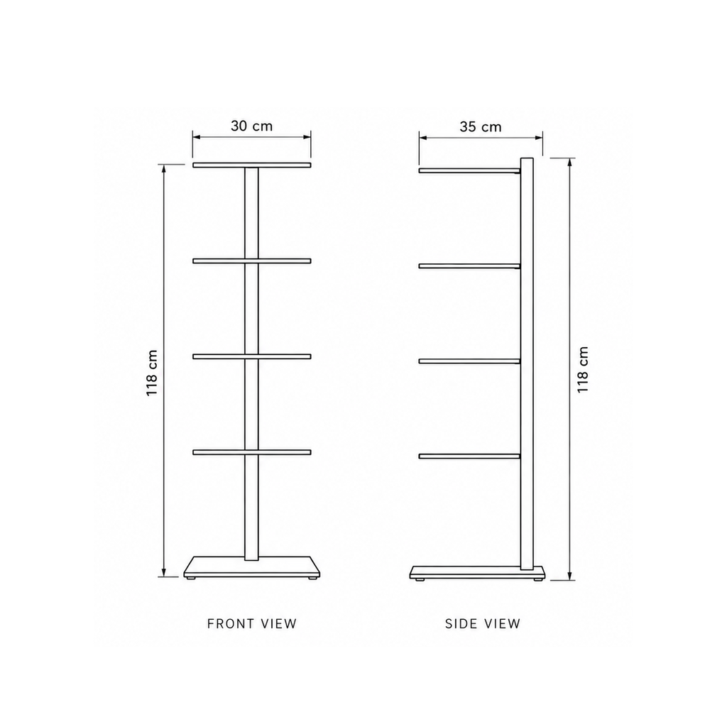 BINK - 5-tier shoe display stand, 118 cm H, brushed stainless steel