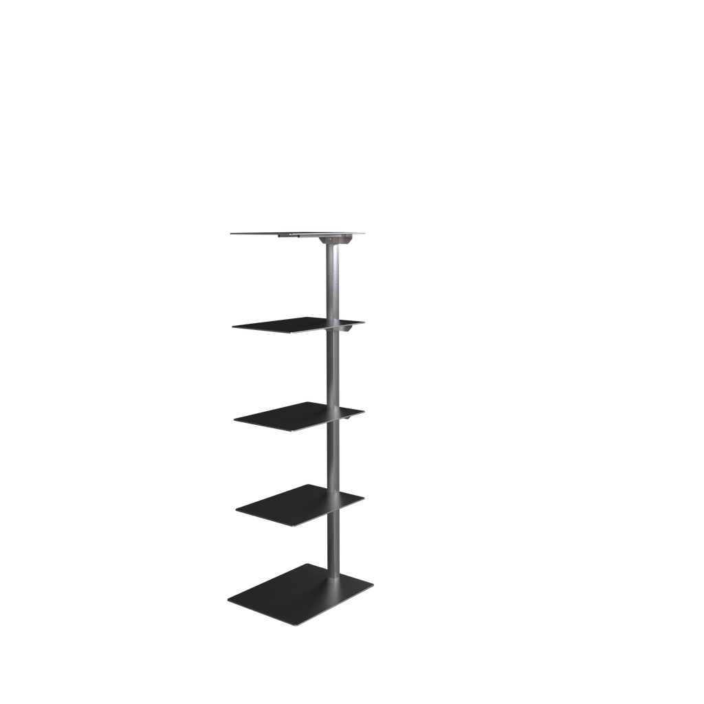 BINK - 5-tier shoe display stand, 118 cm H, brushed stainless steel
