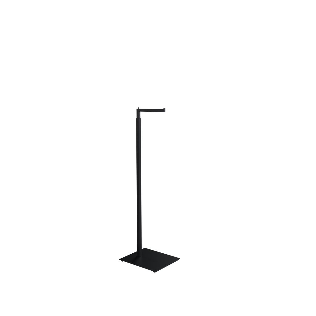 BINK - Adjustable L display, 110-175cm H, black powdercoating