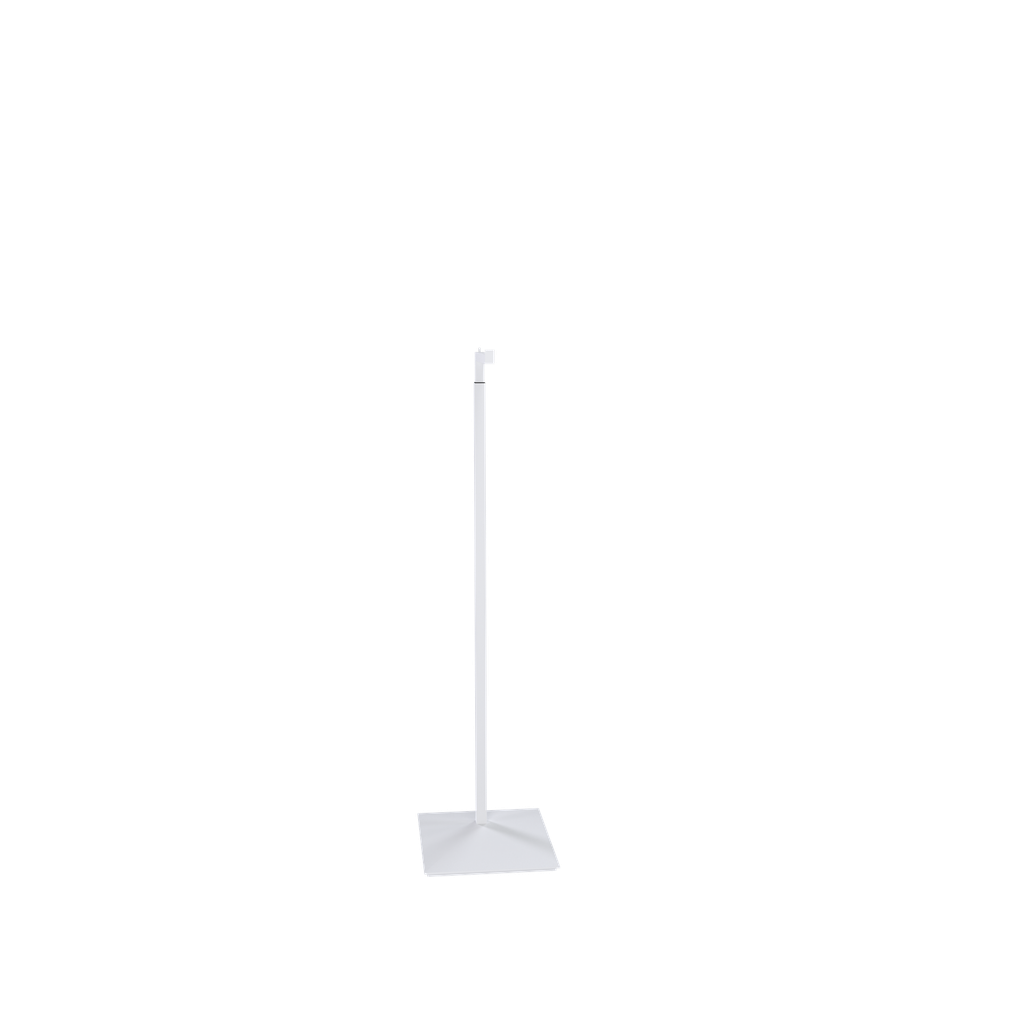 BINK - Adjustable L display, 110-175cm H, white structured powder coating