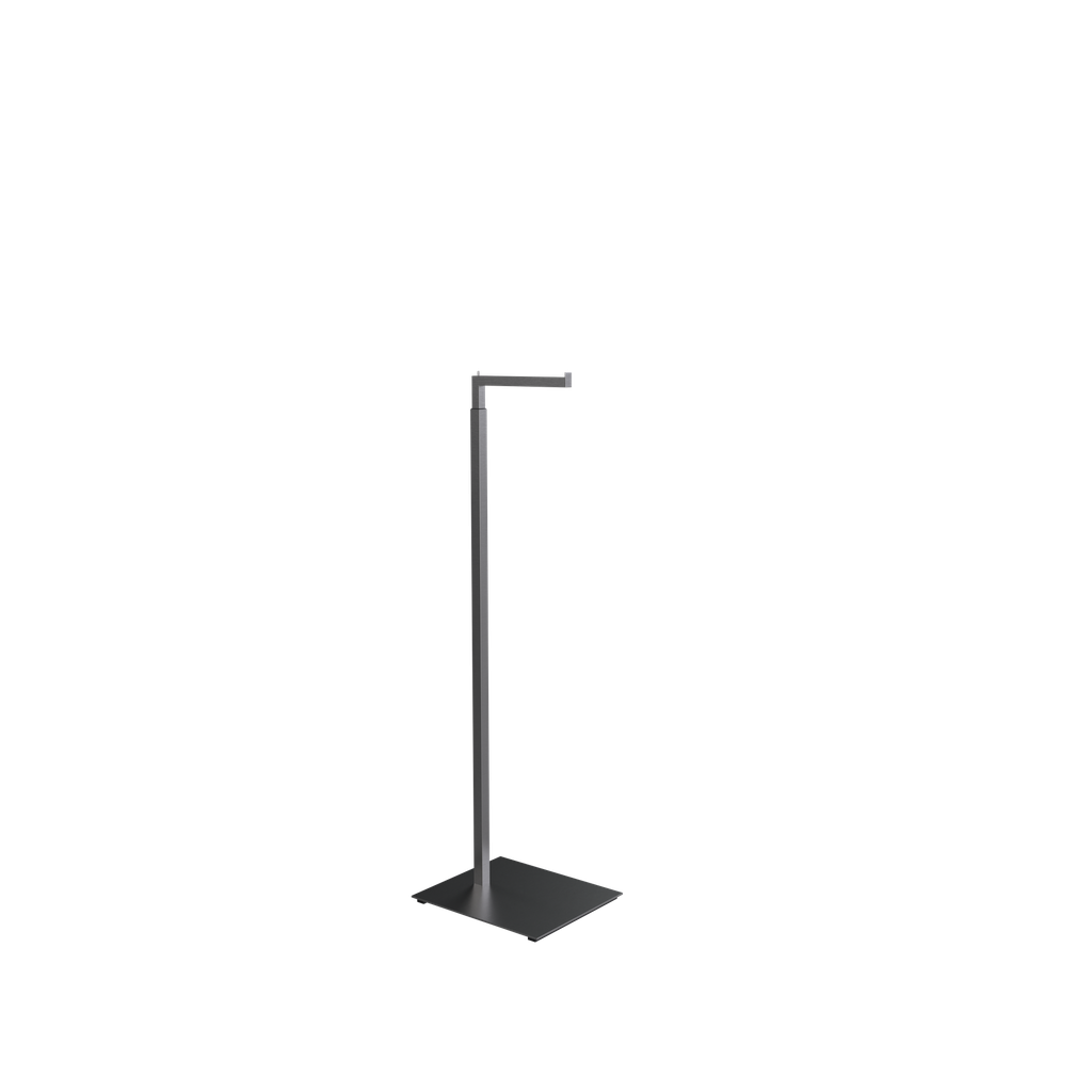 BINK - Adjustable L display, 110-175cm H, in brushed stainless steel