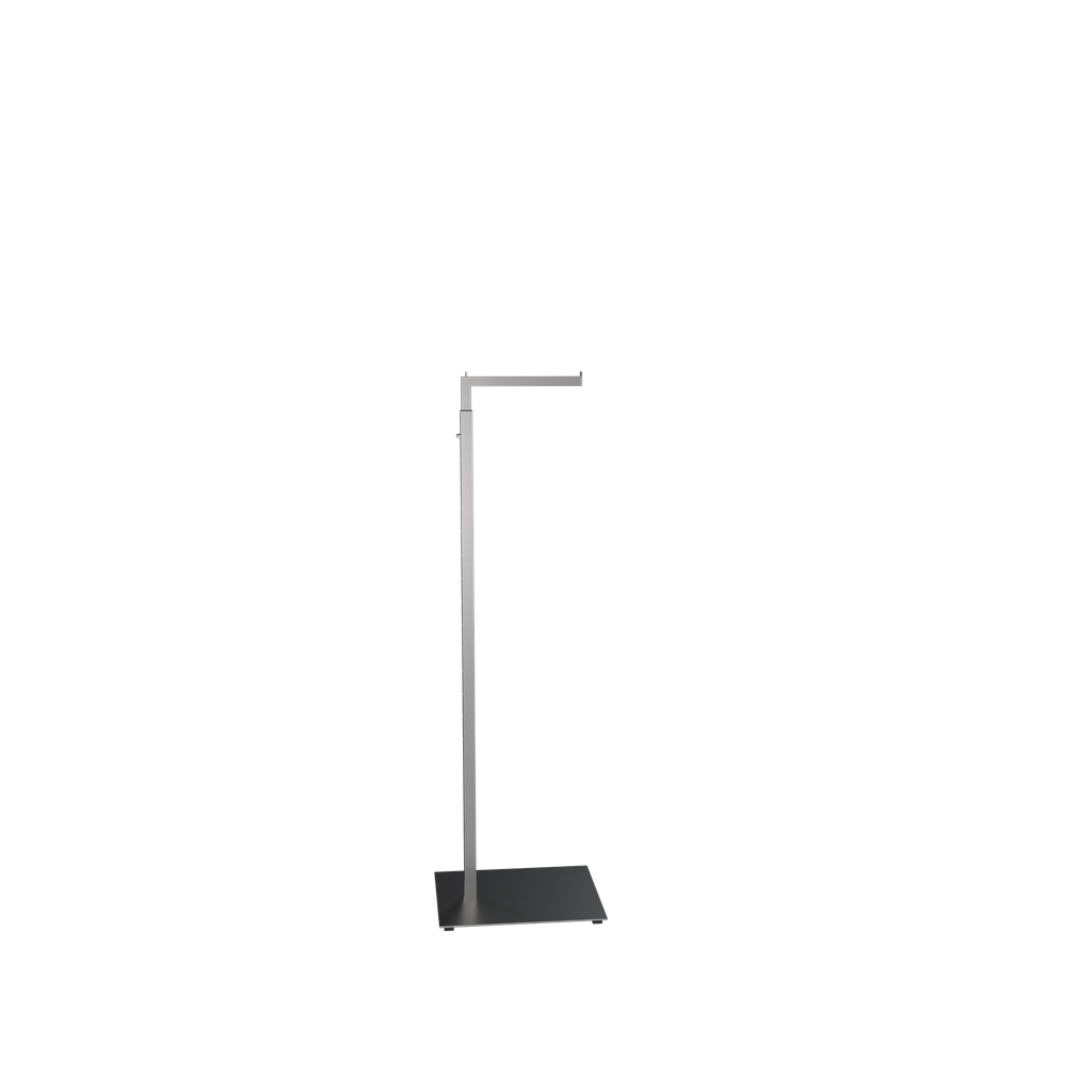 BINK - Adjustable L display, 110-175cm H, in brushed stainless steel