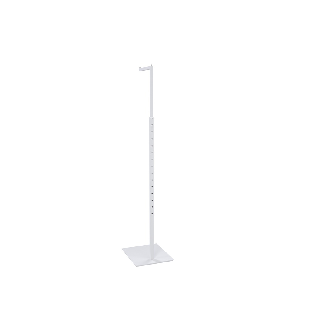 BINK - Adjustable L display, 110-175cm H, white structured powder coating